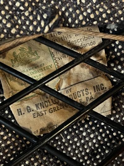 Harry Bertoia Early production Harry Bertoia Diamond Chair with orignial upholstry