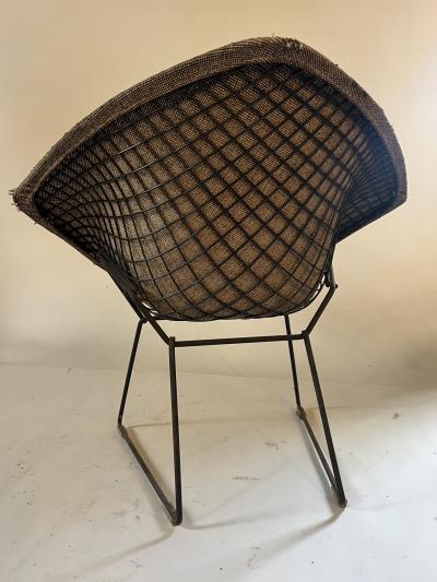 Harry Bertoia Early production Harry Bertoia Diamond Chair with orignial upholstry