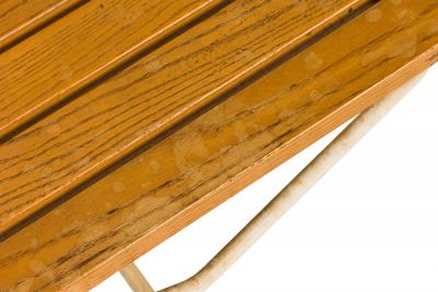 Harry Bertoia Harry Bertoia For Knoll International Wooden Slat And White Metal Bench