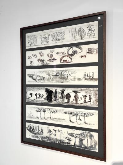 Harry Bertoia Harry Bertoia Framed Monoprint on Rice Paper USA 1960s