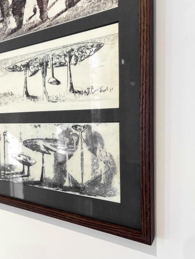 Harry Bertoia Harry Bertoia Framed Monoprint on Rice Paper USA 1960s