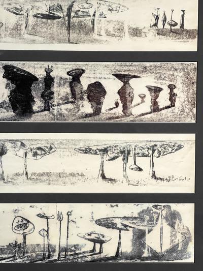 Harry Bertoia Harry Bertoia Framed Monoprint on Rice Paper USA 1960s