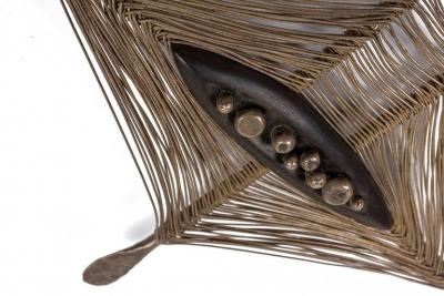 Harry Bertoia Harry Bertoia Hand Forged Silver Ebony and Silver Wire Pendant USA 1942