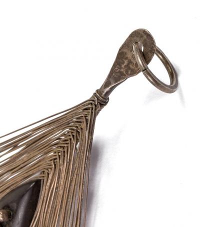 Harry Bertoia Harry Bertoia Hand Forged Silver Ebony and Silver Wire Pendant USA 1942