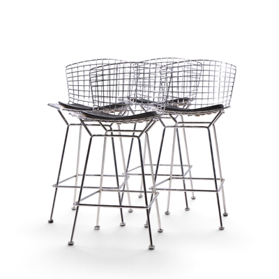 Harry Bertoia Harry Bertoia for Knoll Mid Century Chrome Bar Stools Set of 4