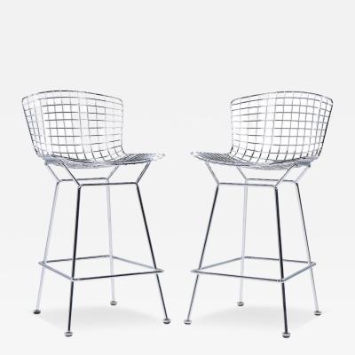 Harry Bertoia Harry Bertoia for Knoll Mid Century Chrome Counter Stools Pair