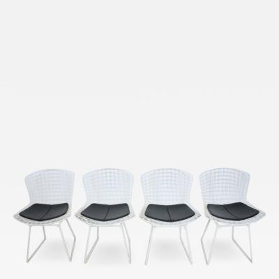 Harry Bertoia Set of Four Original Harry Bertoia for Knoll White Wire Side Chairs 1960s