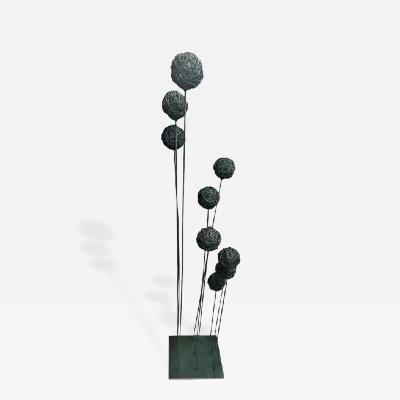 Harry Bertoia Style Modernist Kinetic Wire Ball Sculpture