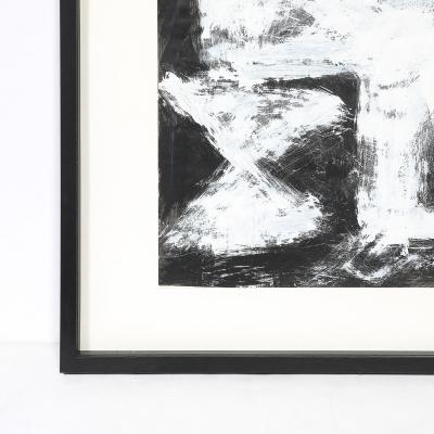 Harry Bertschmann Mid Century Dakota Series B W Abstract Acrylic on Paper by Harry Bertschmann