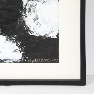 Harry Bertschmann Mid Century Dakota Series B W Abstract Acrylic on Paper by Harry Bertschmann
