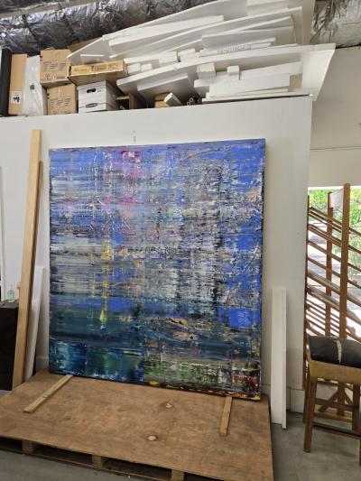 Harry James Moody Abstract SkyBlue with Grey n 6
