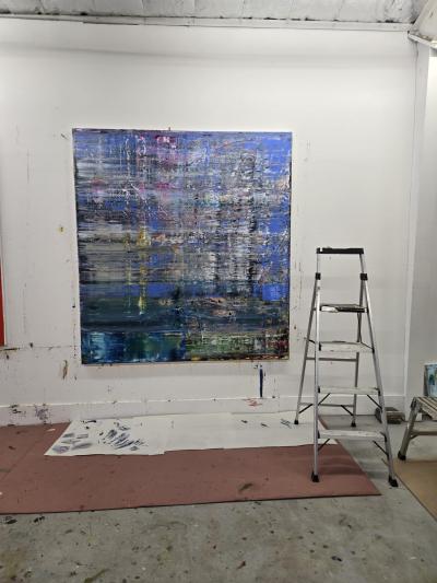 Harry James Moody Abstract SkyBlue with Grey n 6