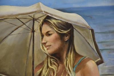 Harry McCormich HARRY McCORMICK OIL ON CANVAS BEACH SCENE