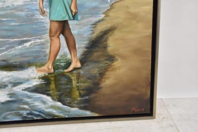 Harry McCormick HARRY McCORMICK OIL PAINTING WOMAN ON BEACH