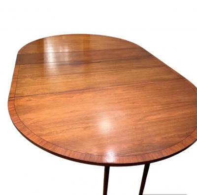 Harry Morse Meyers Regency Style Walnut Extension Dining Table with 3 Leaves Table Pads