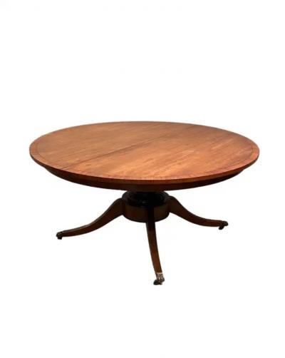 Harry Morse Meyers Regency Style Walnut Extension Dining Table with 3 Leaves Table Pads