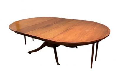 Harry Morse Meyers Regency Style Walnut Extension Dining Table with 3 Leaves Table Pads