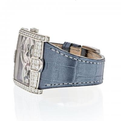 Harry Winston HARRY WINSTON 18K WHITE GOLD AVENUE 350 LQTZW QUARTZ DIAMOND DIAL WATCH