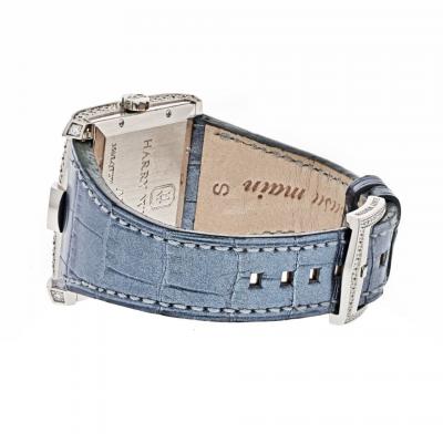 Harry Winston HARRY WINSTON 18K WHITE GOLD AVENUE 350 LQTZW QUARTZ DIAMOND DIAL WATCH