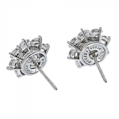 Harry Winston HARRY WINSTON 3 63 CARAT SUNFLOWER ROUND DIAMOND CLUSTER STUD EARRINGS