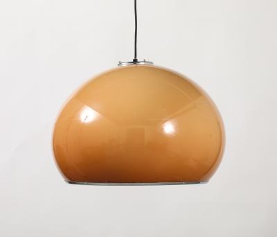 Harvey Guzzini Harvey Guzzini Caramel Brown Space Age Pendant Chandelier Italy circa 1970