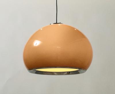 Harvey Guzzini Harvey Guzzini Caramel Brown Space Age Pendant Chandelier Italy circa 1970