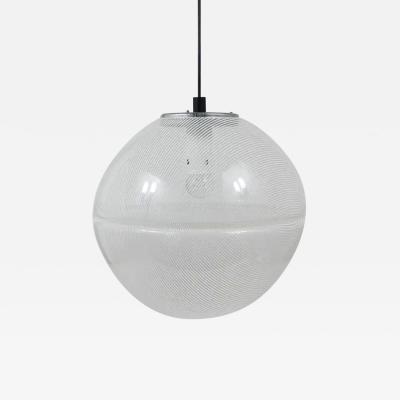 Harvey Guzzini Harvey Guzzini Post Modern Striped Op Art Globe Pendant Lamp by Meblo 1970s