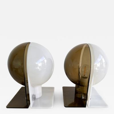 Harvey Guzzini Pair of Lucite Lamps Sirio by Brazzoni Lampa for Harvey Guzzini Italy 1970s