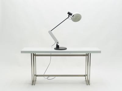 Harvey Guzzini White Italian Harvey Guzzini table desk lamp 1970s