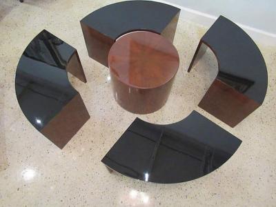 Harvey Probber American Modern Mahogany and Lacquer 5 Piece Prototype Low Table Harvey Probber