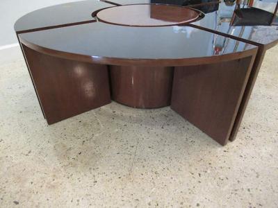 Harvey Probber American Modern Mahogany and Lacquer 5 Piece Prototype Low Table Harvey Probber