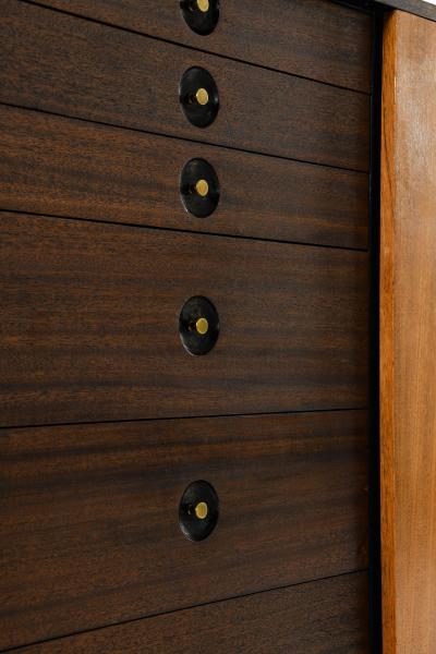 Harvey Probber Chest of Drawers in Mahogany and Brass by Harvey Probber 1950s