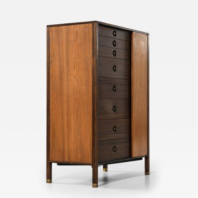 Harvey Probber Chest of Drawers in Mahogany and Brass by Harvey Probber 1950s