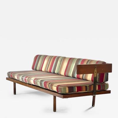 Harvey Probber Day Bed designed by Harvey Prober walnut and brass