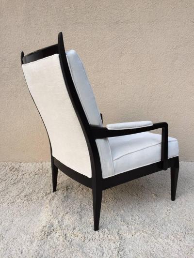Harvey Probber Elegant High Back Club Chairs