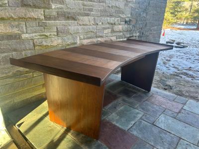 Harvey Probber Excellent Harvey Probber Curved Slim Walnut Desk Mid Century Modern
