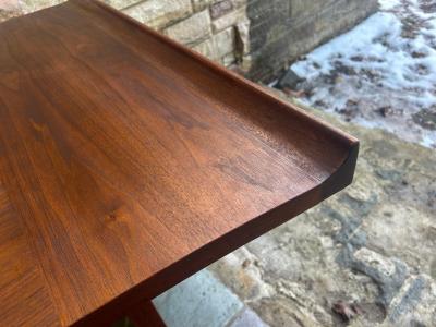 Harvey Probber Excellent Harvey Probber Curved Slim Walnut Desk Mid Century Modern