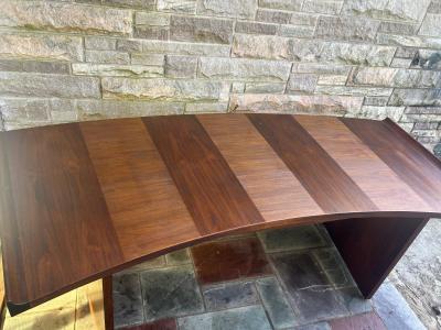 Harvey Probber Excellent Harvey Probber Curved Slim Walnut Desk Mid Century Modern
