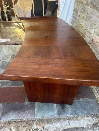 Harvey Probber Excellent Harvey Probber Curved Slim Walnut Desk Mid Century Modern