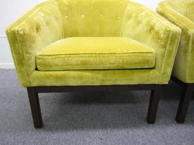 Harvey Probber Fabulous Pair Harvey Probber Style Barrel Back Lounge Chairs Mid century Modern