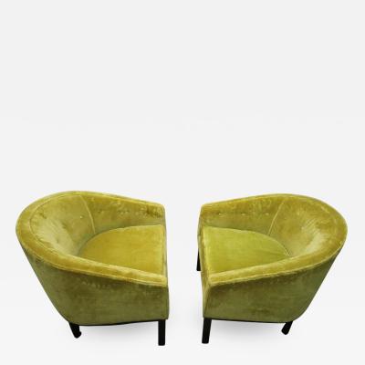 Harvey Probber Fabulous Pair Harvey Probber Style Barrel Back Lounge Chairs Mid century Modern