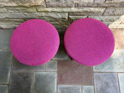 Harvey Probber Fantastic Pair Harvey Probber style Triangular Walnut Base Stools Mid Century