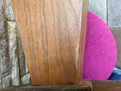 Harvey Probber Fantastic Pair Harvey Probber style Triangular Walnut Base Stools Mid Century