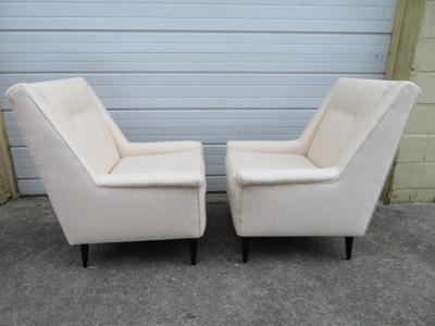 Harvey Probber Gorgeous Pair of Harvey Probber Style Lounge Chairs Mid Century Modern