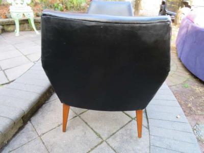 Harvey Probber Handsome Pair of Danish Modern Walnut Lounge Chairs