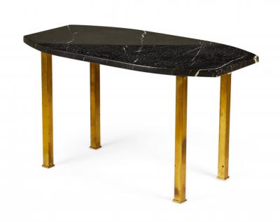 Harvey Probber Harvey Probber American Black Marble and Brass Cocktail Coffee Table
