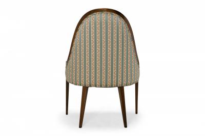 Harvey Probber Harvey Probber American Gondola Mahogany and Striped Upholstery Side Chair