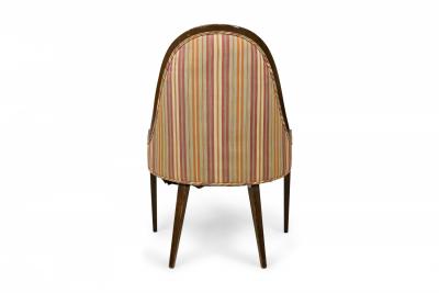 Harvey Probber Harvey Probber American Gondola Wood and Striped Upholstery Side Chair