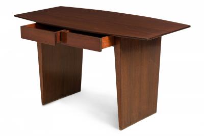 Harvey Probber Harvey Probber American Mid Century Boat Top Polished Walnut Writing Desk