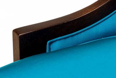 Harvey Probber Harvey Probber American Peacock Blue Gondola Mahogany Pull Up Side Chairs